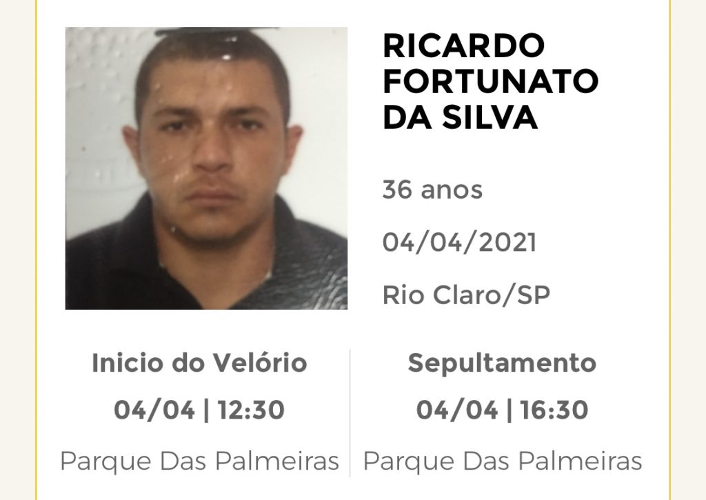 Falecimentos e Sepultamentos – 04/04/2021 – 05/04/2021 - Grupo Rio Claro SP Falecimentos e Sepultamentos – 04/04/2021 – 05/04/2021 - Grupo Rio Claro SP