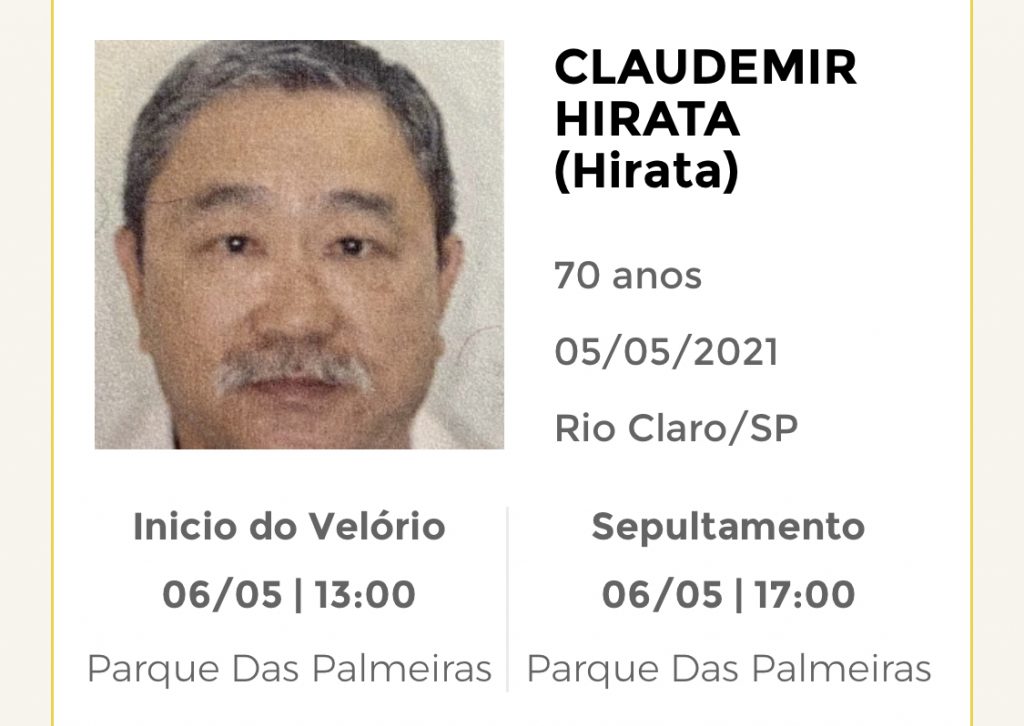 Falecimentos e Sepultamentos – 05/05/2021 – 06/05/2021 - Grupo Rio Claro SP Falecimentos e Sepultamentos – 05/05/2021 – 06/05/2021 - Grupo Rio Claro SP