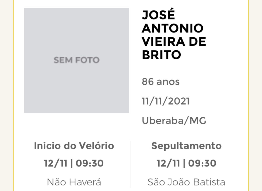 Falecimentos e Sepultamentos – 11/11/2021 – 12/11/2021 - Grupo Rio Claro SP Falecimentos e Sepultamentos – 11/11/2021 – 12/11/2021 - Grupo Rio Claro SP