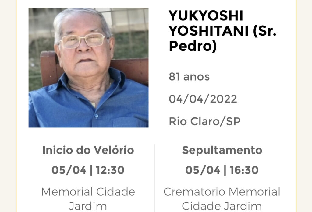 Falecimentos e Sepultamentos – 04/04/2022 – 05/04/2022 - Grupo Rio Claro SP Falecimentos e Sepultamentos – 04/04/2022 – 05/04/2022 - Grupo Rio Claro SP
