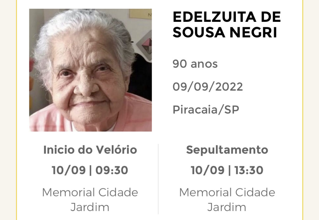 Falecimentos e Sepultamentos – 09/09/2022 – 10/09/2022 - Grupo Rio Claro SP Falecimentos e Sepultamentos – 09/09/2022 – 10/09/2022 - Grupo Rio Claro SP