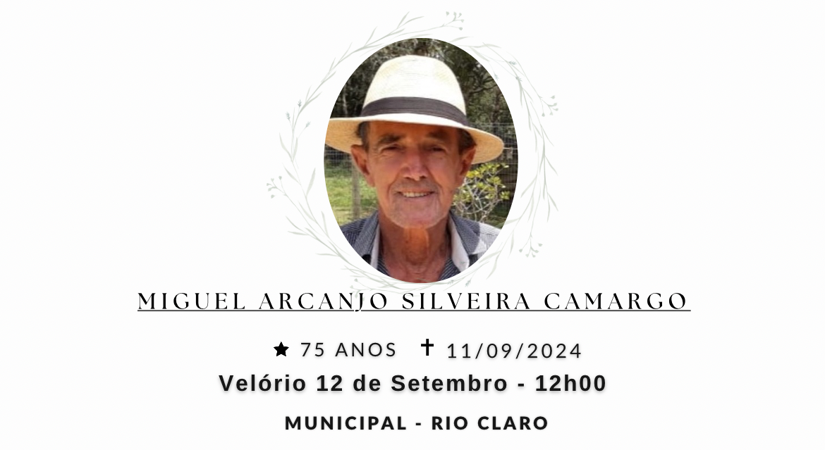 Falecimentos desta quarta-feira 11/09/2024 - Grupo Rio Claro SP