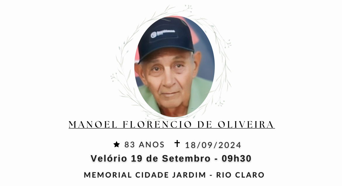 Falecimentos desta quarta-feira 18/09/2024 - Grupo Rio Claro SP