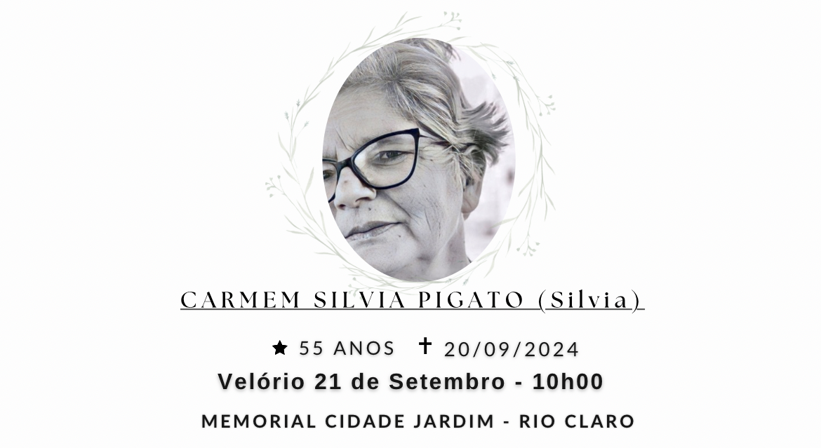 Falecimentos desta sexta-feira 20/09/2024 - Grupo Rio Claro SP