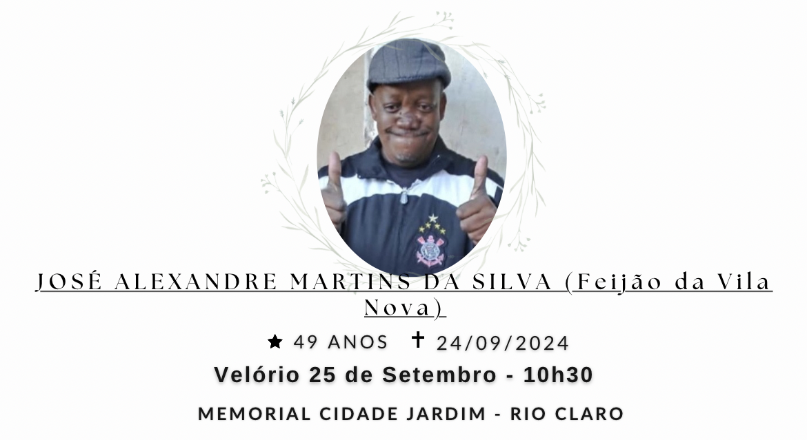 Falecimentos desta terça-feira 24/09/2024 - Grupo Rio Claro SP