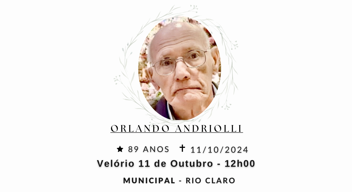 Falecimentos desta sexta-feira 11/10/2024 - Grupo Rio Claro SP