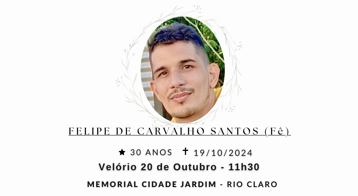 Falecimentos deste sábado 19/10/2024 - Grupo Rio Claro SP
