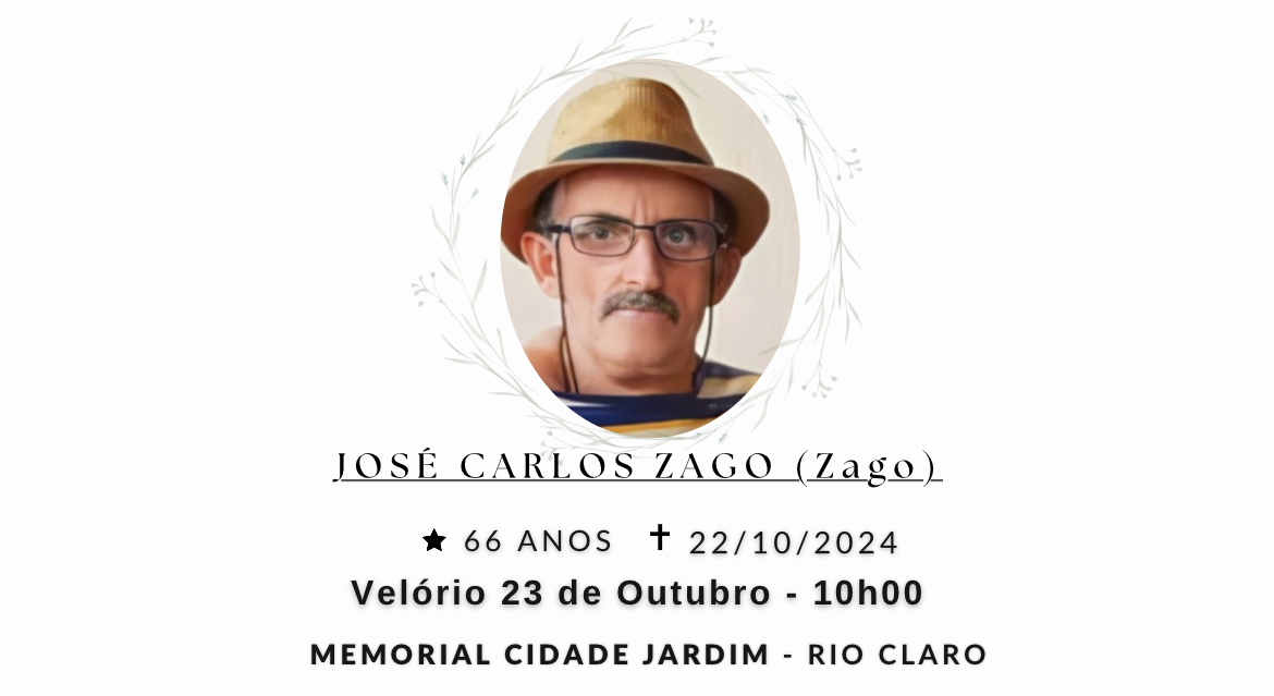 Falecimentos desta terça-feira 22/10/2024 - Grupo Rio Claro SP