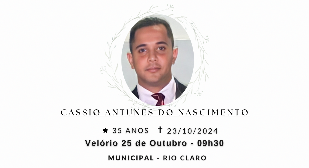 Falecimentos desta quarta-feira 23/10/2024 - Grupo Rio Claro SP
