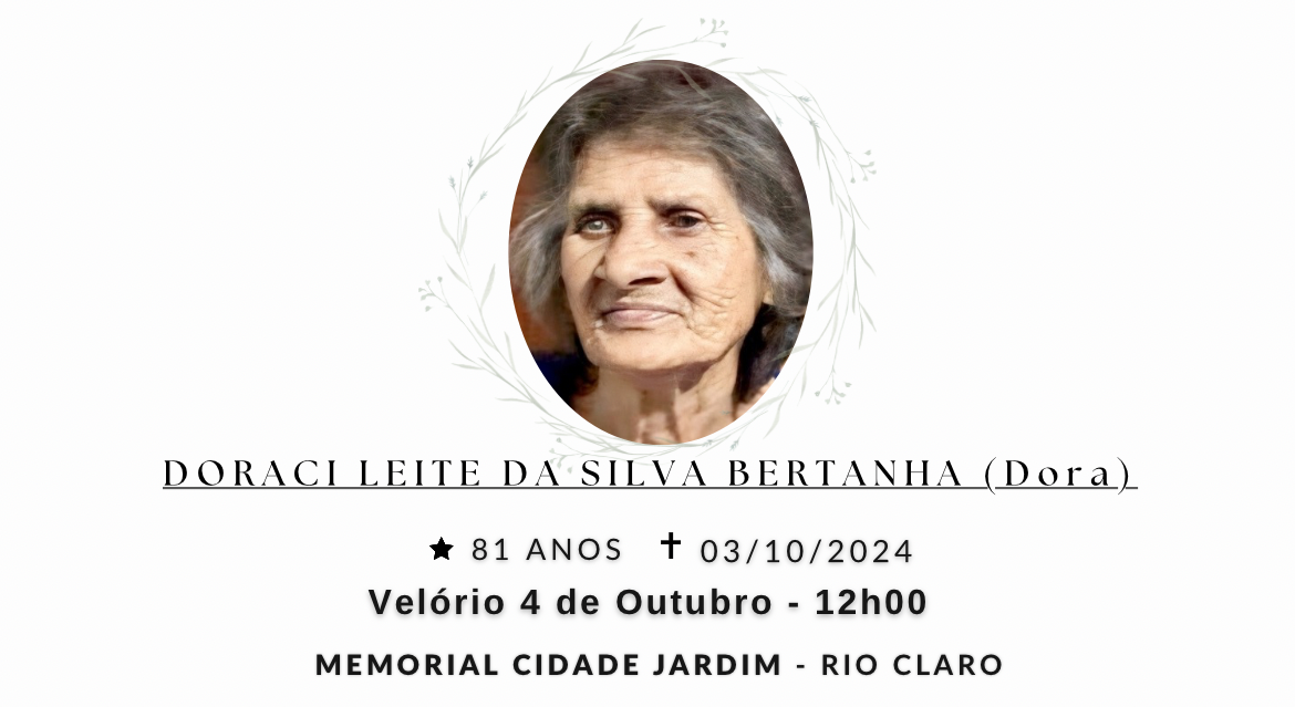 Falecimentos desta quinta-feira 03/10/2024 - Grupo Rio Claro SP