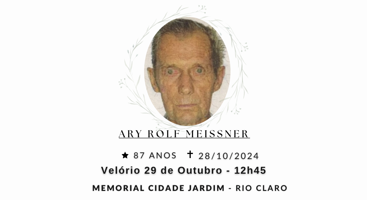 Falecimentos desta segunda-feira 28/10/2024 - Grupo Rio Claro SP