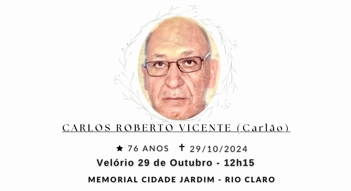 Falecimentos desta terça-feira 29/10/2024 - Grupo Rio Claro SP