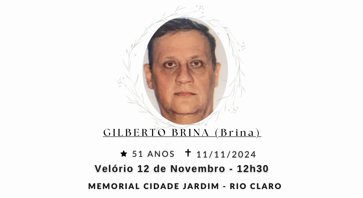 Falecimentos desta segunda-feira 11/11/2024 - Grupo Rio Claro SP