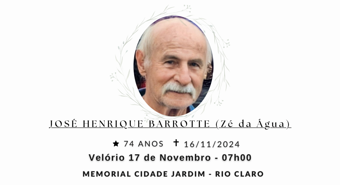 Falecimentos deste sábado 16/11/2024 - Grupo Rio Claro SP