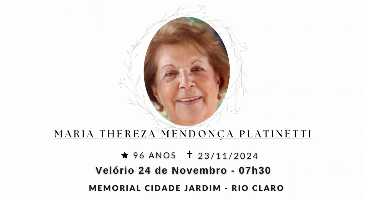Falecimentos deste sábado 23/11/2024 - Grupo Rio Claro SP