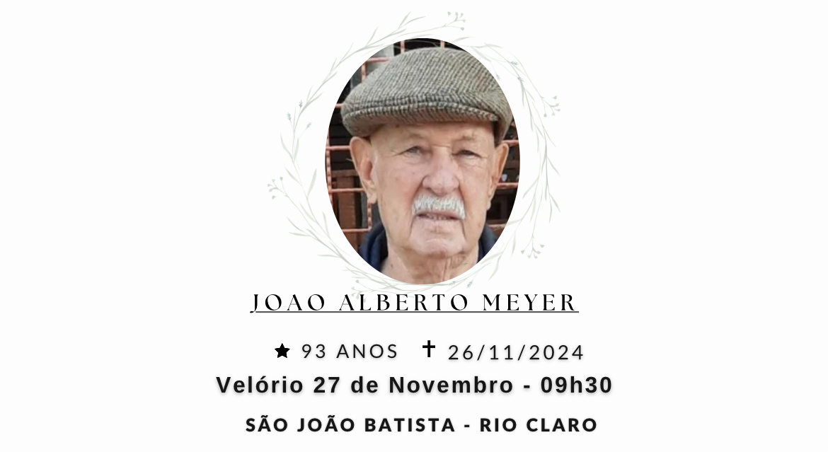 Falecimentos desta terça-feira 26/11/2024 - Grupo Rio Claro SP