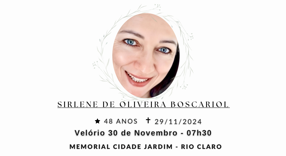 Falecimentos desta sexta-feira 29/11/2024 - Grupo Rio Claro SP