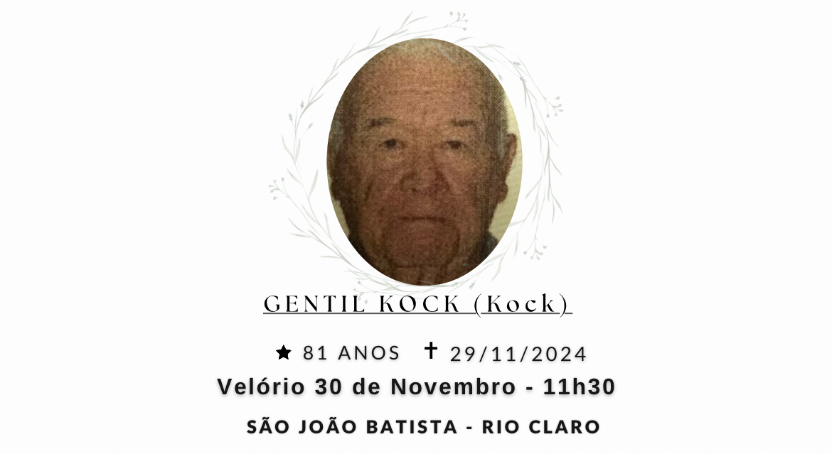 Falecimentos desta sexta-feira 29/11/2024 - Grupo Rio Claro SP