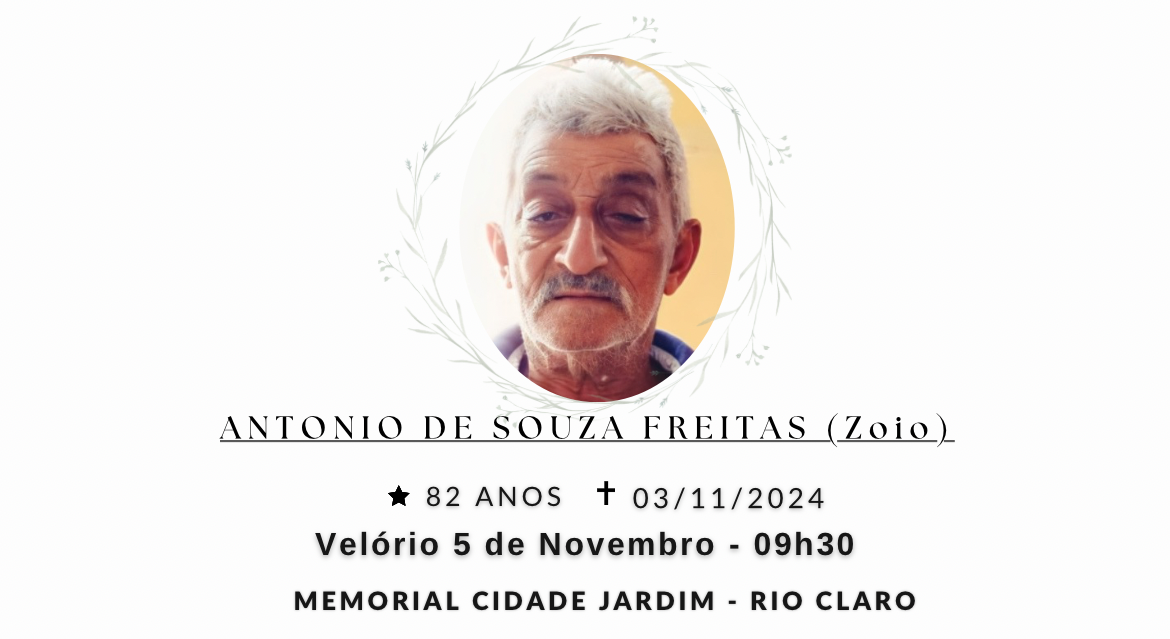 Falecimentos desta segunda-feira 04/11/2024 - Grupo Rio Claro SP