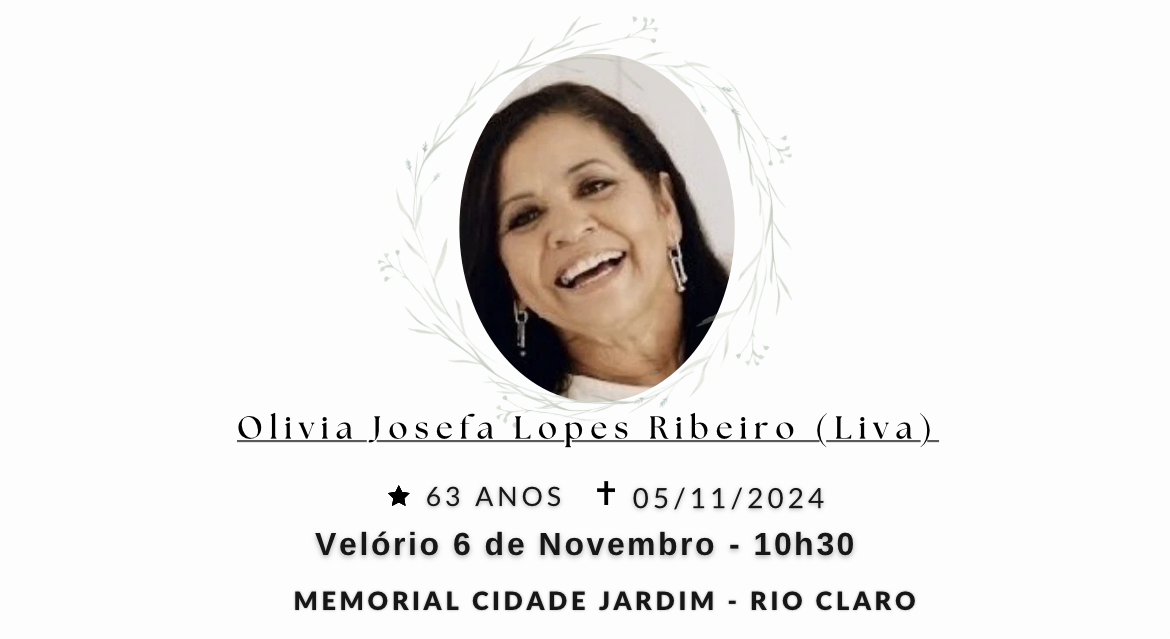 Falecimentos desta terça-feira 05/11/2024 - Grupo Rio Claro SP