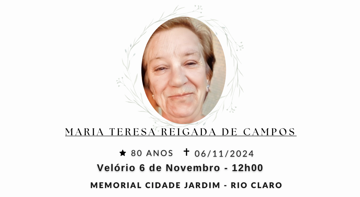 Falecimentos desta quarta-feira 06/11/2024 - Grupo Rio Claro SP