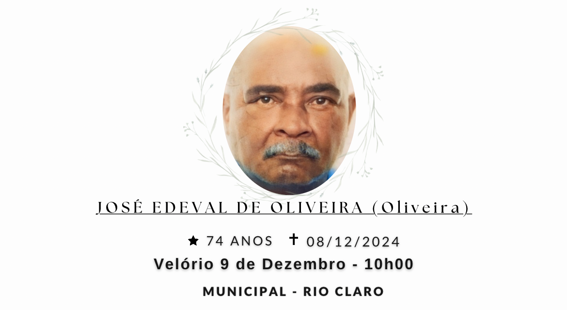 Falecimentos deste domingo 08/12/2024 - Grupo Rio Claro SP