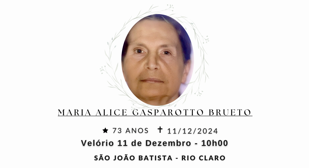 Falecimentos desta quarta-feira 11/12/2024 - Grupo Rio Claro SP