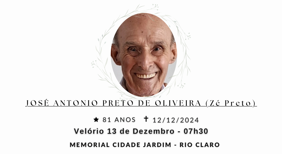 Falecimentos desta quinta-feira 12/12/2024 - Grupo Rio Claro SP