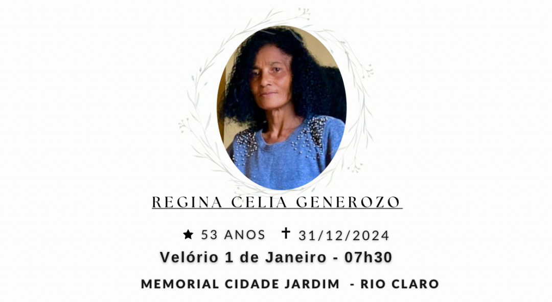 Falecimentos desta terça-feira 31/12/2024 - Grupo Rio Claro SP
