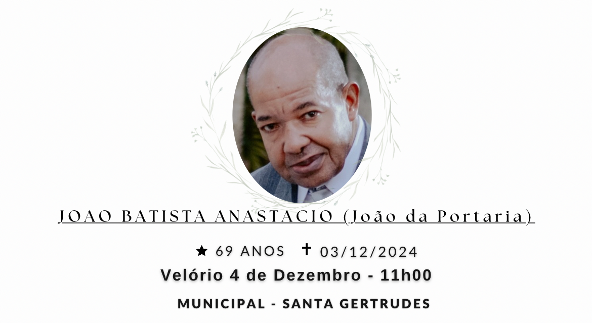 Falecimentos desta terça-feira 03/12/2024 - Grupo Rio Claro SP