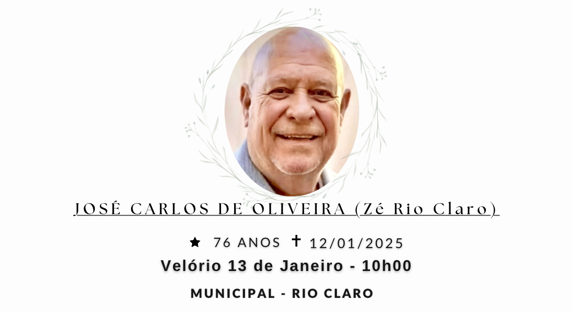 Falecimentos deste domingo 12/01/2025 - Grupo Rio Claro SP