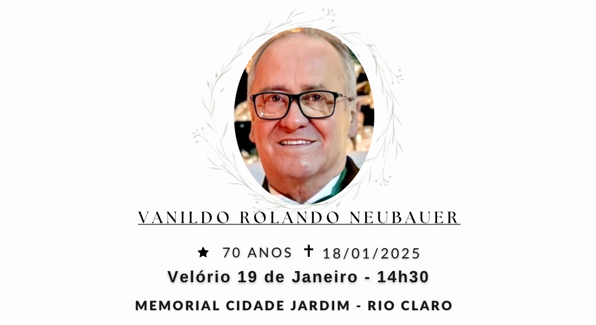 Falecimentos deste sábado 18/01/2025 - Grupo Rio Claro SP