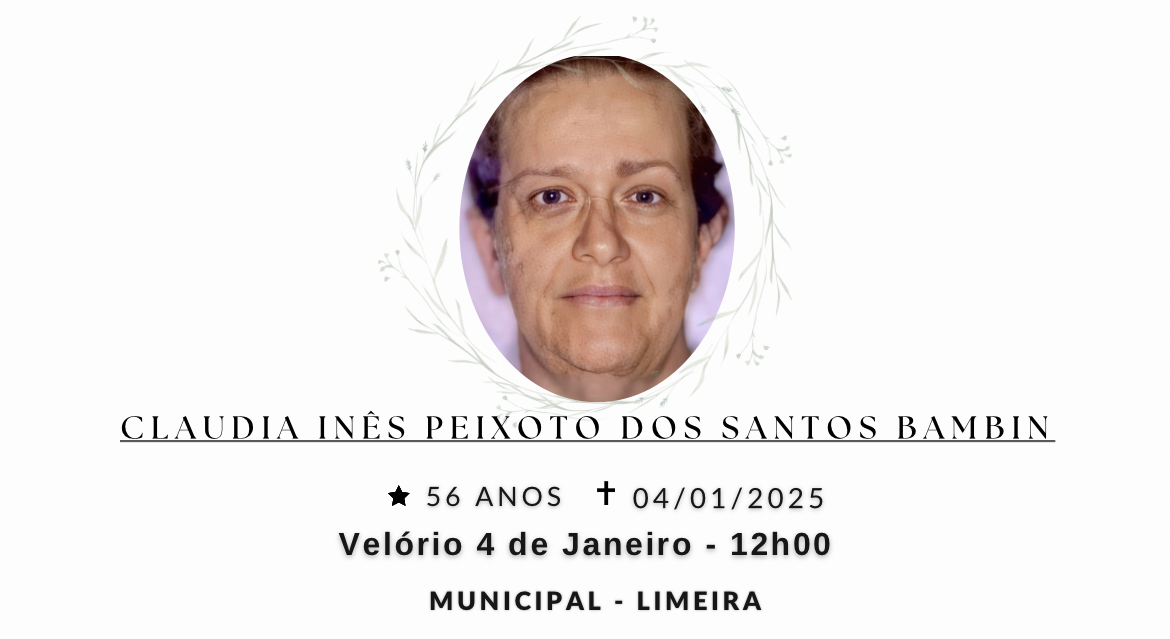 Falecimentos deste sábado 04/01/2025 - Grupo Rio Claro SP