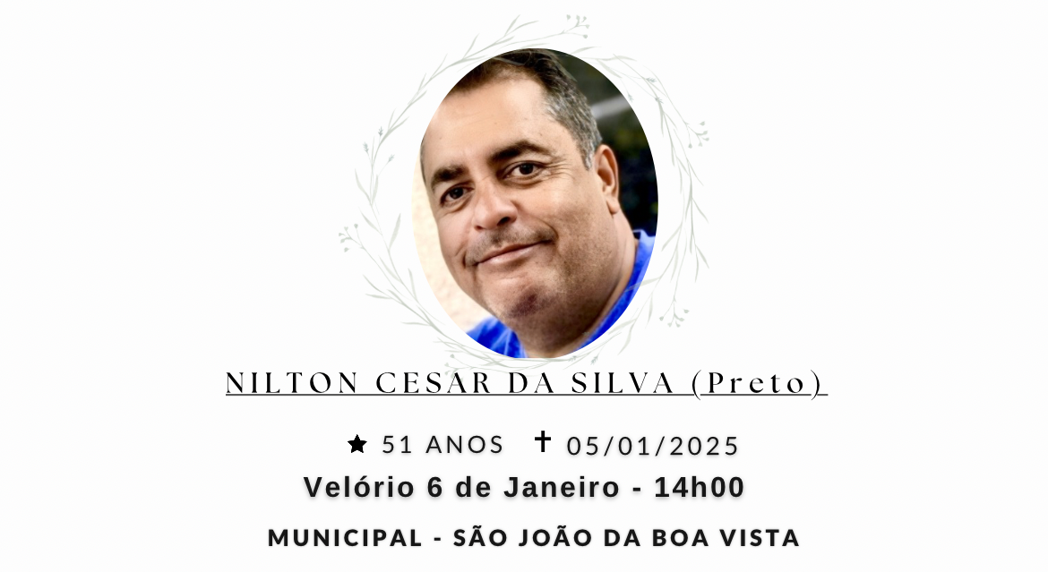 Falecimentos deste domingo 05/01/2025 - Grupo Rio Claro SP