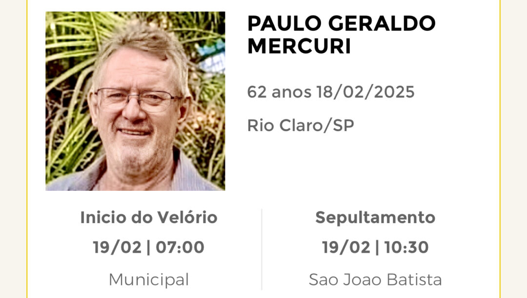 Falecimentos desta terça-feira 18/02/2025 - Grupo Rio Claro SP
