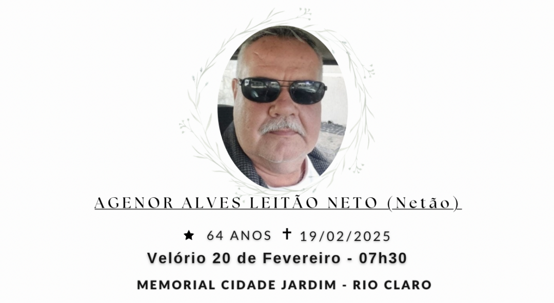 Falecimentos desta quarta-feira 19/02/2025 - Grupo Rio Claro SP