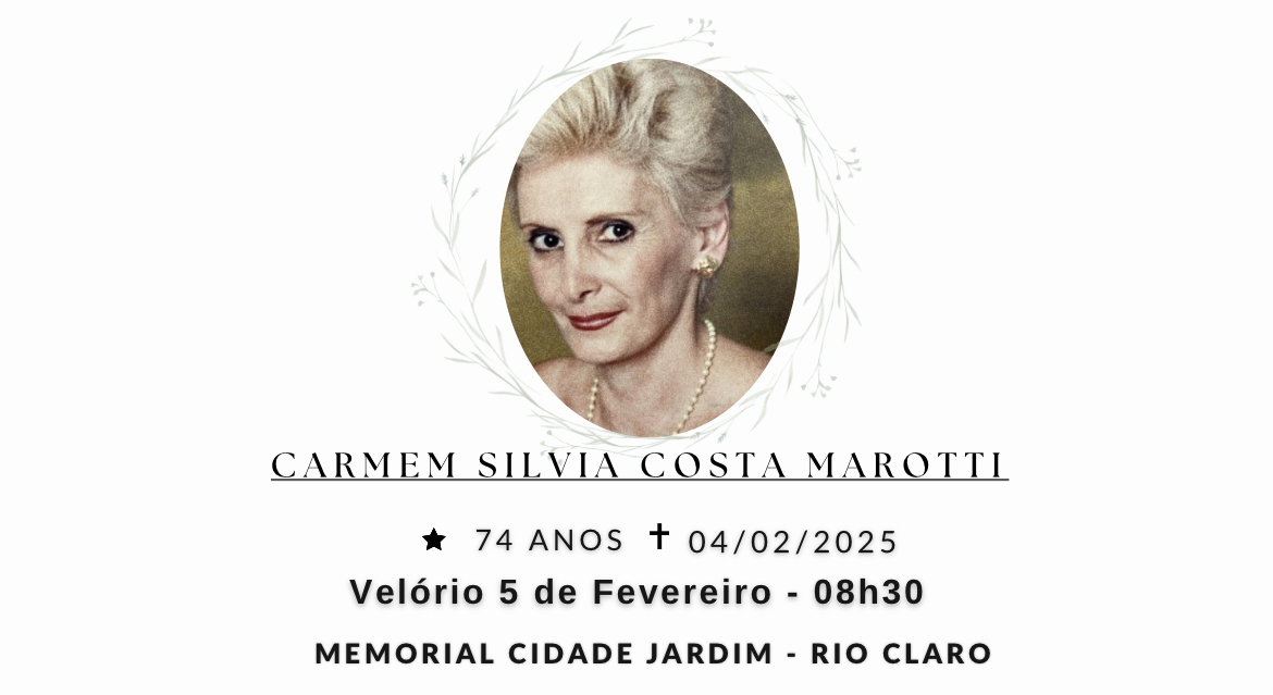 Falecimentos desta terça-feira 04/02/2025 - Grupo Rio Claro SP
