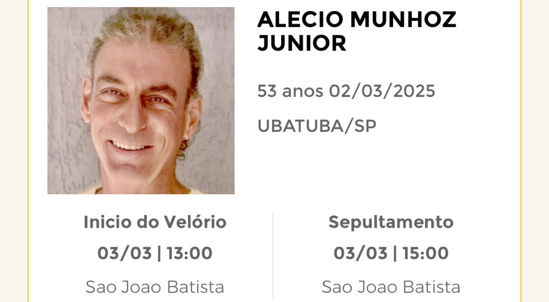 Falecimentos deste domingo 02/03/2025 - Grupo Rio Claro SP