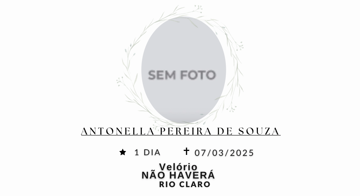 Falecimentos desta sexta-feira 07/03/2025 - Grupo Rio Claro SP