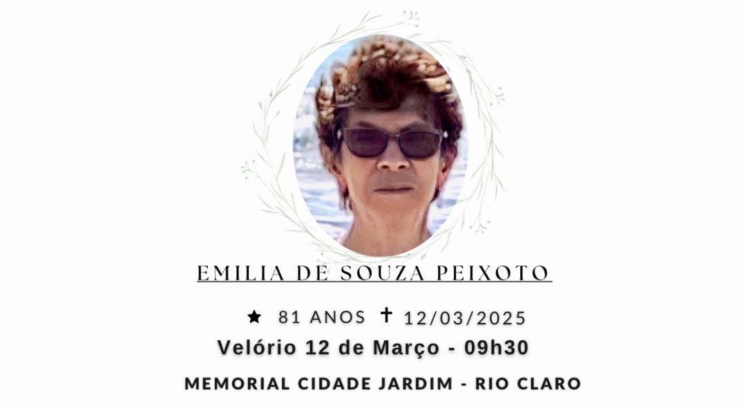 Falecimentos desta terça-feira 11/03/2025 - Grupo Rio Claro SP