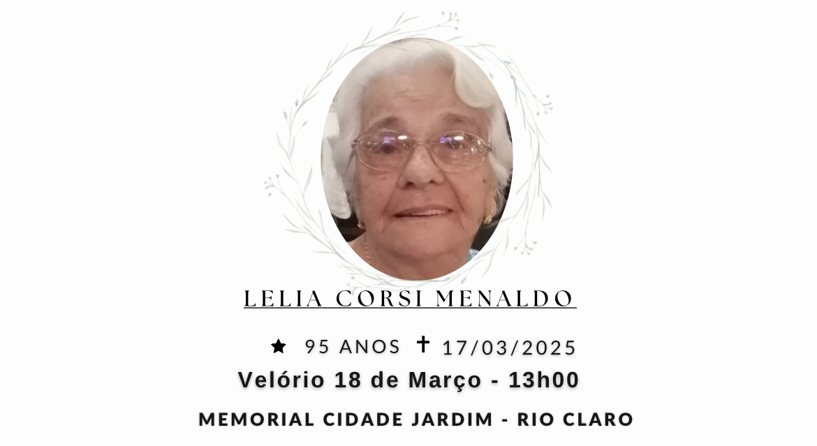 Falecimentos desta segunda-feira 17/03/2025 - Grupo Rio Claro SP