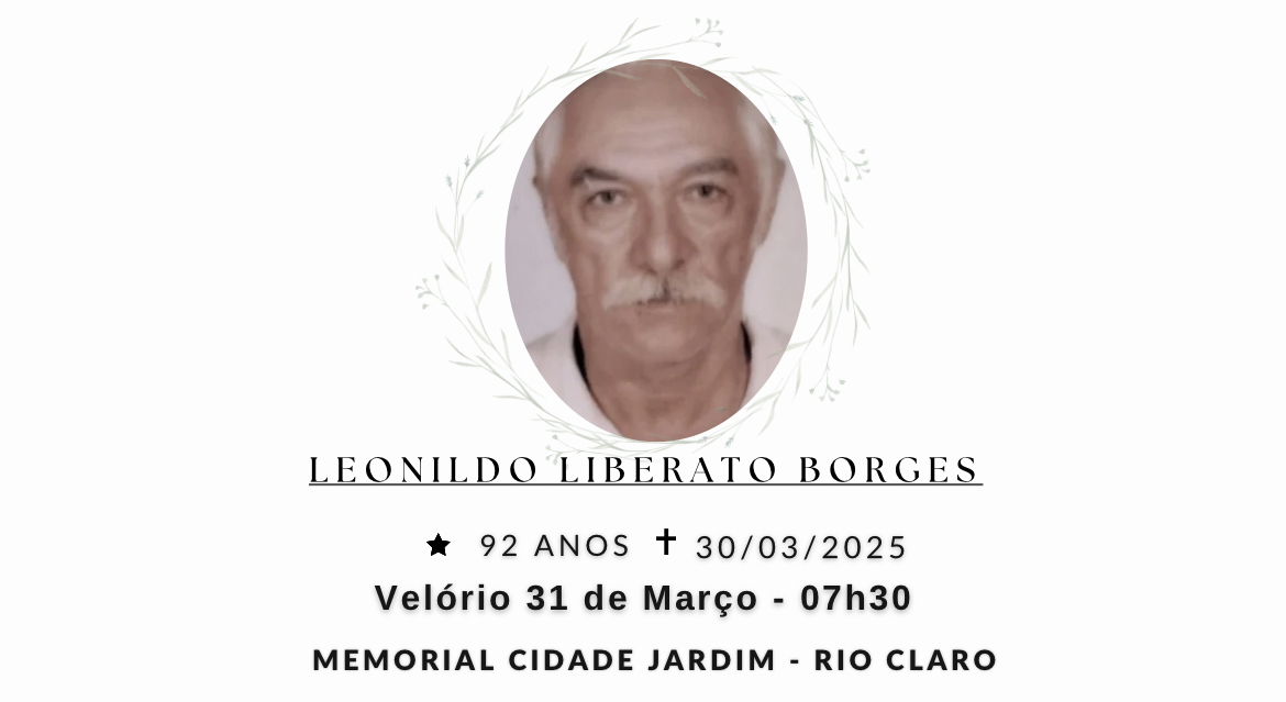 Falecimentos deste domingo 30/03/2025 - Grupo Rio Claro SP