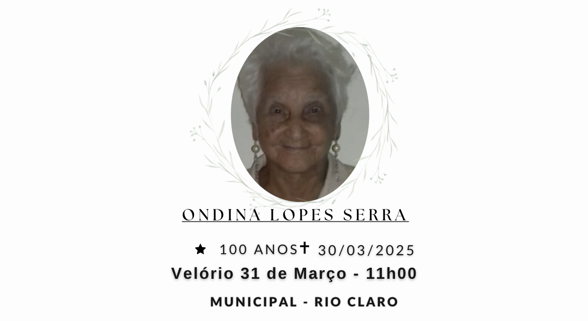 Falecimentos deste domingo 30/03/2025 - Grupo Rio Claro SP