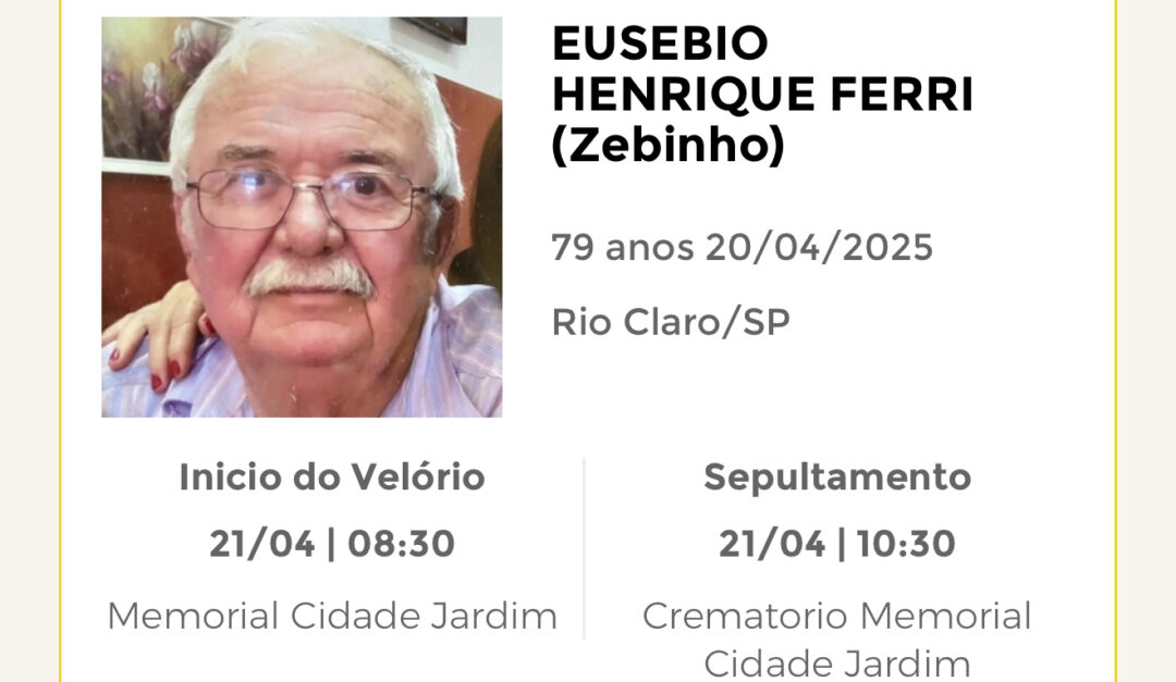 Falecimentos deste domingo 20/04/2025 - Grupo Rio Claro SP