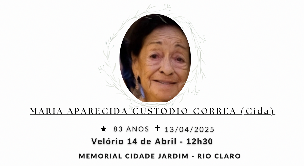 Falecimentos deste domingo 13/04/2025 - Grupo Rio Claro SP
