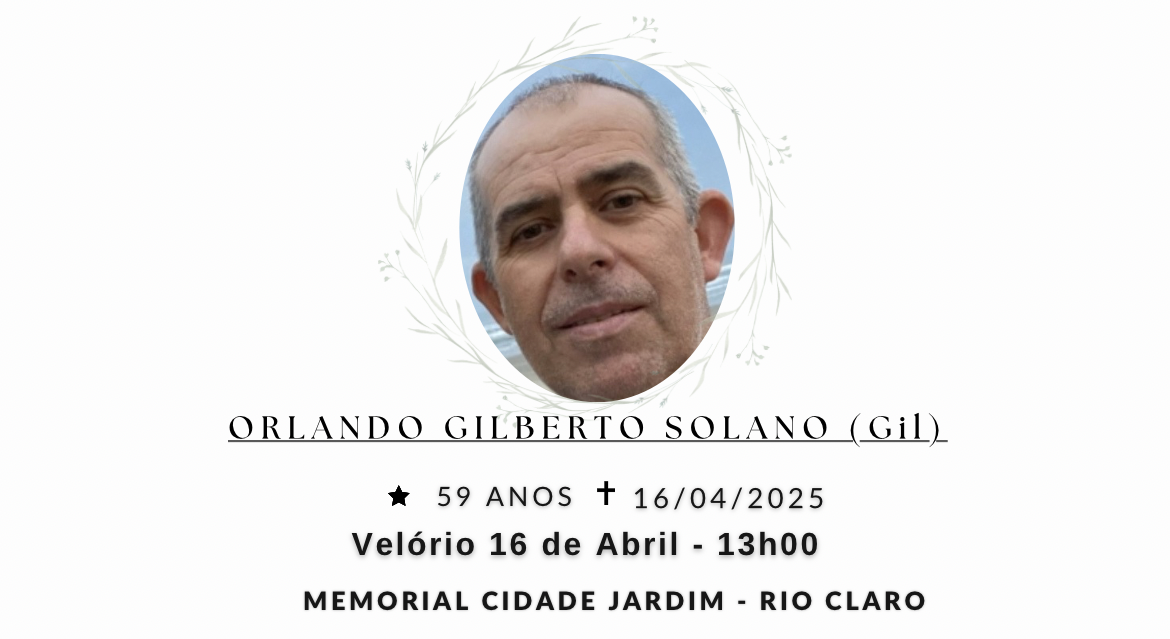 Falecimentos desta quarta-feira 16/04/2025 - Grupo Rio Claro SP