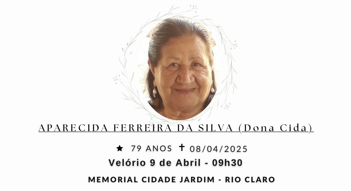 Falecimentos desta terça-feira 08/04/2025 - Grupo Rio Claro SP