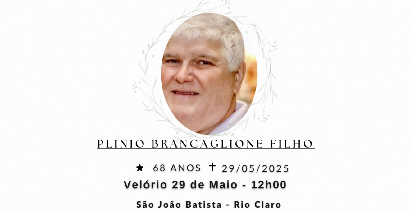 Falecimentos desta quinta-feira 29/05/2025 - Grupo Rio Claro SP